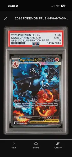 Mega Charizard X EX 2025 Pokemon PFL EN SIR 125/094 PSA 9 MINT - Image 1