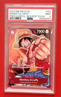 Monkey.D.Luffy (Promotion Pack 2022) P-001 Pre-Errata One Piece Promo PSA 9 - Image 1