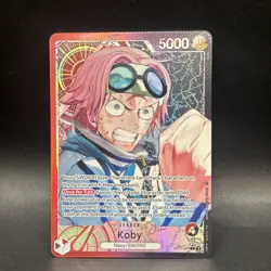 One Piece A Fist of Divine Speed Koby OP11-001 Alternate Alt Art Leader Foil - Image 1