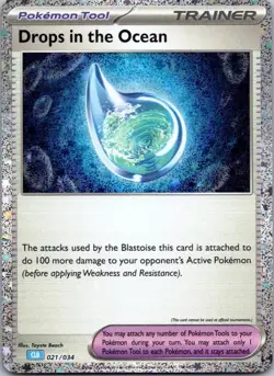 Drops in the Ocean 021/034 CLB Classic Collection Holo Pokemon Card NM - Image 1