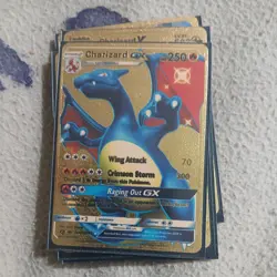 Blue Charizard GX HP250 Gold Pokemon Card - Image 1