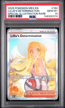 Lillie's Determination - 184/132 - English Pokemon Card - PSA 10 Gem Mint #L131 - Image 1