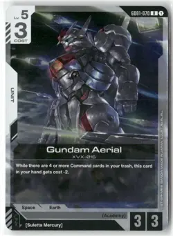 Gundam Aerial GD01-070 Gundam Card Game New Type Rising Foil NM Rare - Image 1