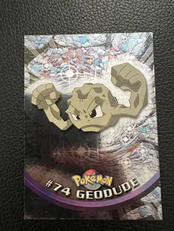 Pokemon Card Topps Chrome Holo Foil Geodude #74 NM Blue Logo 1st Edition - Image 1