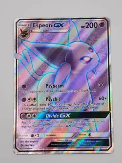 Pokemon Espeon GX 140/149 SM Base Set Full Art Ultra Rare Holo 200HP TCG Card - Image 1