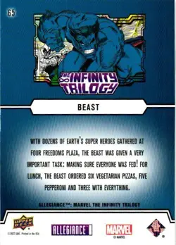 BEAST #65 2024 Upper Deck Marvel Allegiance The Infinity Trilogy Card - Image 2