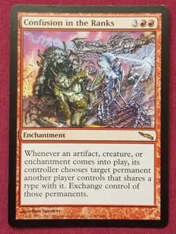 Magic The Gathering MIRRODIN CONFUSION IN THE RANKS red card MTG - Image 1