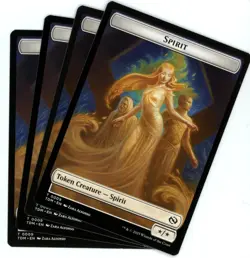 x4 Spirit (0008) / Spirit (0009) Double-Sided Token - Tarkir Dragonstorm - NM/M - Image 1