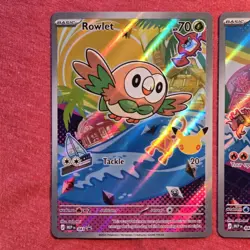 Pokemon First Partner Alola Set: Rowlet Litten Popplio - NM - Image 2