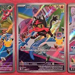 Pokemon First Partner Alola Set: Rowlet Litten Popplio - NM - Image 3