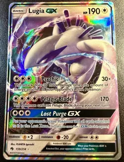 Lugia GX - 159/214 - SM Lost Thunder Ultra Rare Holo Pokemon Card - NM - Image 2