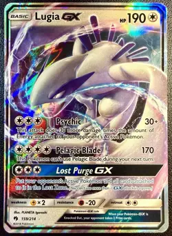 Lugia GX - 159/214 - SM Lost Thunder Ultra Rare Holo Pokemon Card - NM - Image 3