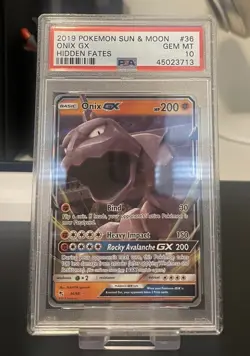 Pokemon TCG: Onix GX | Sun & Moon | Hidden Fates | PSA 10 - Image 1