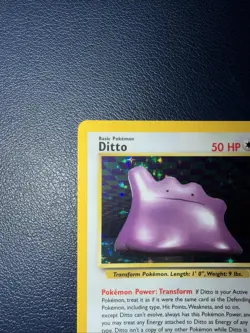 1999 Pokemon TCG Ditto Fossil 3/62 Holo Rare Card - Image 2