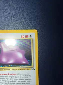 1999 Pokemon TCG Ditto Fossil 3/62 Holo Rare Card - Image 3