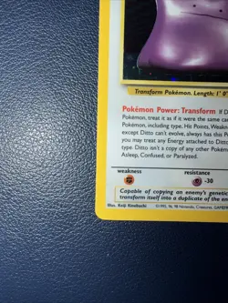 1999 Pokemon TCG Ditto Fossil 3/62 Holo Rare Card - Image 4