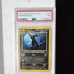 Pokemon Neo Discovery Umbreon Holo Unlimited 13/75 PSA 7 2001 English - Image 1
