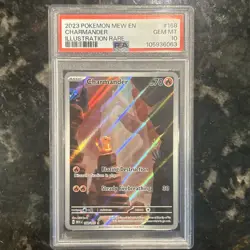 PSA 10 GEM MINT Charmander Illustration Rare 168/165 SV Pokemon 151 2023 English - Image 1