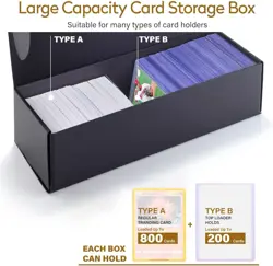 Silph PLC Trading Card Storage Box-[8 Pack], Baseball Hobby Black-8 Pack - Image 3