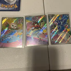 Pokemon TCG First Partner Illustration Rare Alola Starters Set 30th Anniversary - Image 1