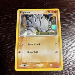 Pokemon Rhyhorn 62/106 2005 EX Emerald Reverse Holo Stamped Variant Collection - Image 1