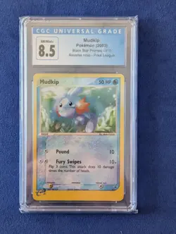 SUPER CUTE! 2003 Pokemon Promo Mudkip Black Star Promo CGC 8.5! - Image 1