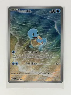 Pokemon Squirtle 170/165 Sv: Scarlet & Violet 151 Illustration Rare Holo English - Image 1