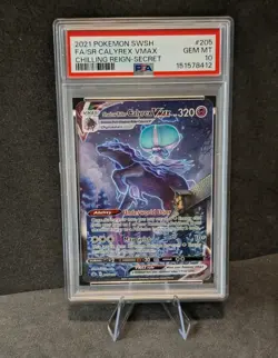 2021 Pokemon TCG - SWSH Chilling Reign - Shadow Rider Calyrex VMAX #244 - PSA 10 - Image 1