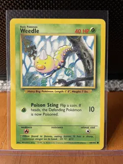 Pokemon TCG Lot of 3: Weedle, Kakuna, & Beedrill Base Set Unlimited - LP - Image 2