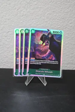 Set Of 4 Dracule Mihawk OP12-030 SR Legacy of the Master ONE PIECE Card English - Image 1