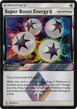 Super Boost Energy Prism Star 136/156 Ultra Prism Holo Pokemon Card NM - Image 1