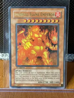 Yugioh! TCG Infernal Flame Dragon SD3-EN001 Ultra Rare 1st Edition - MP - Image 1