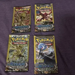 LOT OF 4 New Pokemon TCG XY Steam Siege 3Card Mini Booster Packs. FULL ART SET! - Image 1