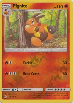 Pignite 32/236 Cosmic Eclipse Reverse Holo Pokemon Card NM - Image 1