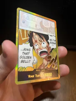 One Piece TCG GOLD Don!! Ring That Golden Bell Gold Foil Monkey D. Luffy OP15 - Image 3