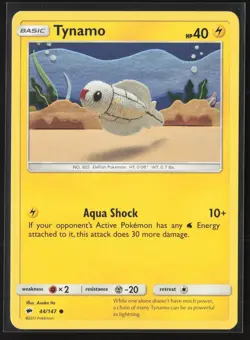 Tynamo Common SM - Burning Shadows 44/147 NM Pokemon Card Asako Ito Crochet - Image 1