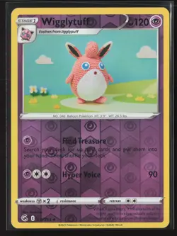 Wigglytuff Uncommon SWSH08: Fusion Strike 111/264 NM Pokemon Card Reverse Holo - Image 1