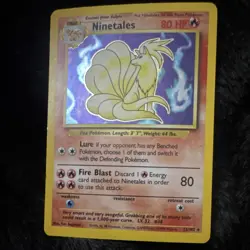 Pokemon Ninetales Base Set Holo Rare 12/102 80 HP English Wizards 1999 Card - Image 1