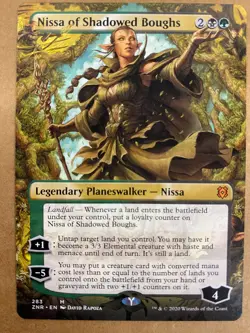 MTG 1x BORDERLESS Nissa of Shadowed Boughs # 283 Zendikar Rising Magic the x1 NM - Image 1