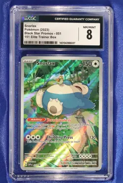 Snorlax 051 CGC 8 NM-MT Black Star Promos Pokemon 2023 - Image 1