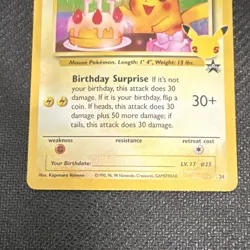 Pokemon Birthday Pikachu 24/25 Celebrations Classic Collection Holo 50 HP Card - Image 3