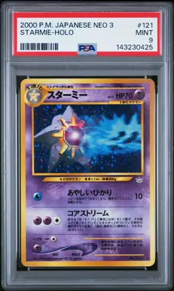 PSA 9 Starmie Holo 2000 Japanese Neo 3 #121 Pokemon Card Mint - Image 1
