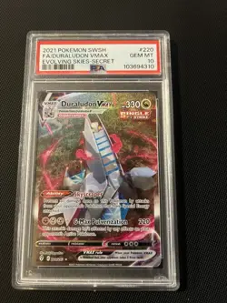 Pokemon Duraludon VMAX Alternate Art Secret 220/203 Evolving Skies PSA 10 - Image 1
