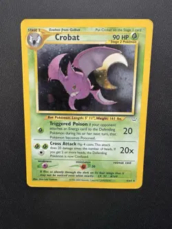 Pokemon Crobat Double Holo ERROR Neo Revelation 4/64 MP Holographic RARE - Image 1
