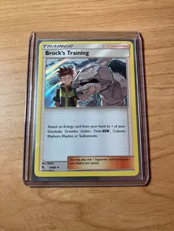 Brock's Training - 55/68 - Hidden Fates - Holo - Rare - Pokemon TCG 2019 - Image 1