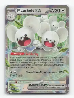 Pokemon TCG - Maushold ex 155/182 Near Mint Double Rare Paradox Rift - Image 1