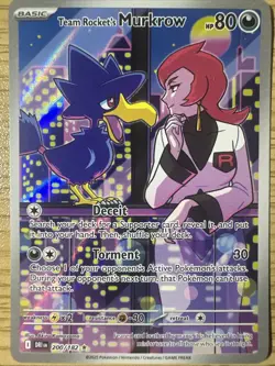 Pokemon TCG Team Rocket’s Murkrow 200/182 Illustration Destined Rivals NM - Image 1