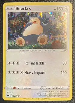 Snorlax Cosmos Holo Rare 140/202 Pokemon TCG Sword & Shield Base Cosmos Holo NM - Image 1