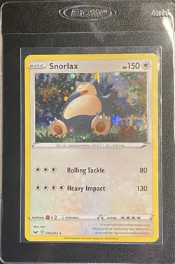 Snorlax Cosmos Holo Rare 140/202 Pokemon TCG Sword & Shield Base Cosmos Holo NM - Image 3