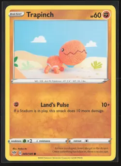 Trapinch Common SWSH03: Darkness Ablaze 089/189 NM Pokemon Asako Ito Crochet - Image 1